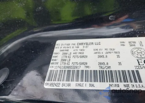 2008 Dodge Ram 1500 Slt из США, поврежденный, VIN 1D7HU18208S532017